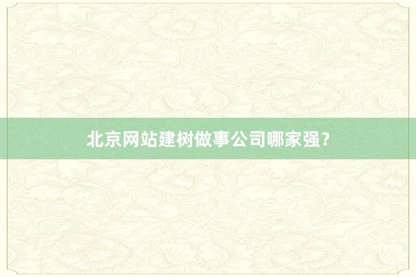 北京网站建树做事公司哪家强？
