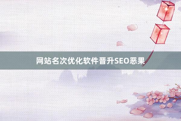 网站名次优化软件晋升SEO恶果