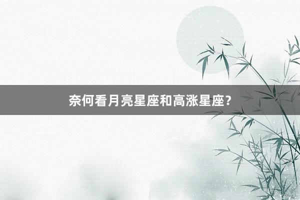 奈何看月亮星座和高涨星座？