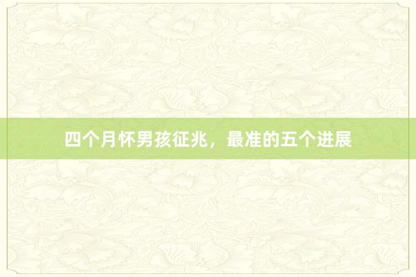 四个月怀男孩征兆，最准的五个进展